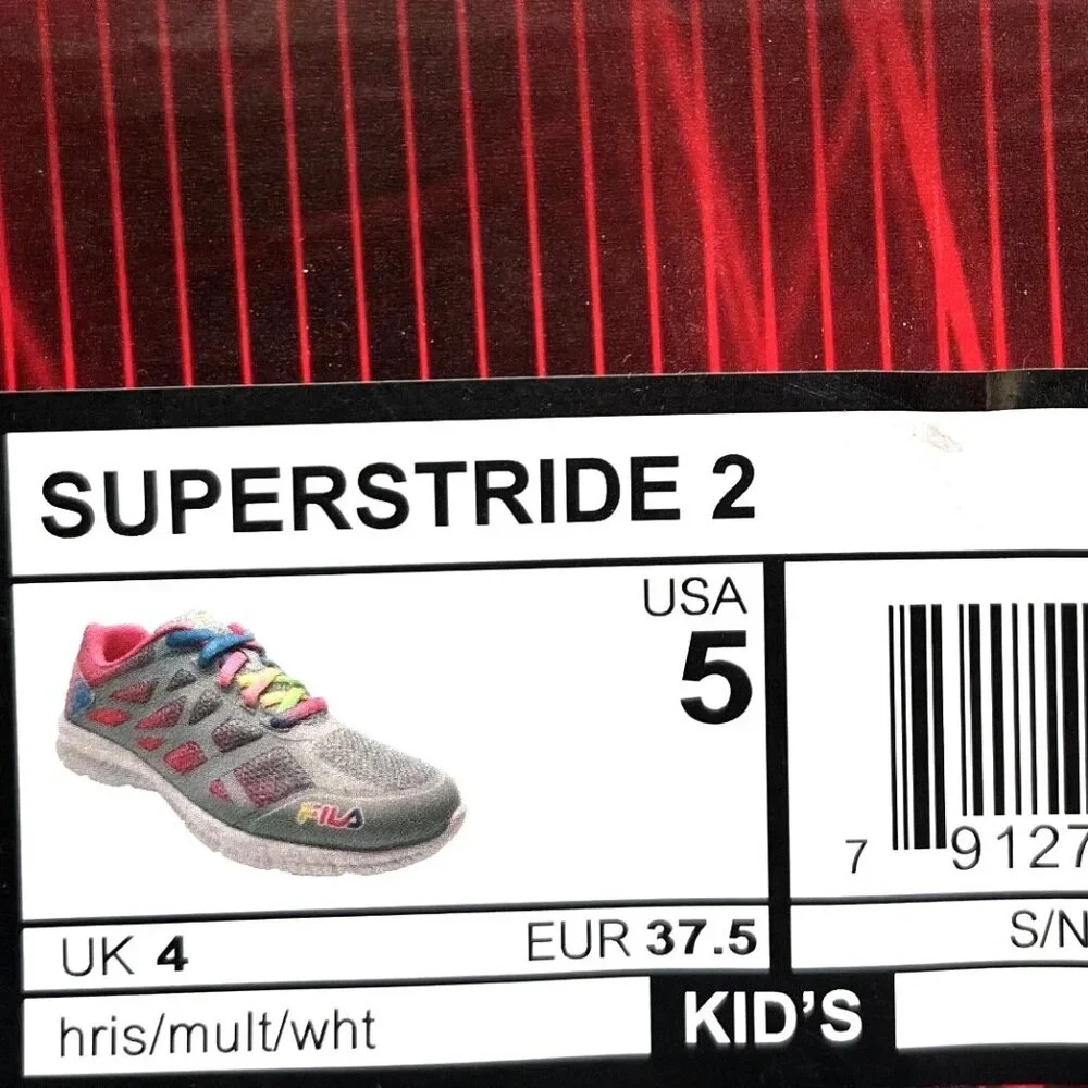 Fila‎ Youth Girl's Athletic Sneakers Size 5 Gray-Multicolor Lightweight Comfort